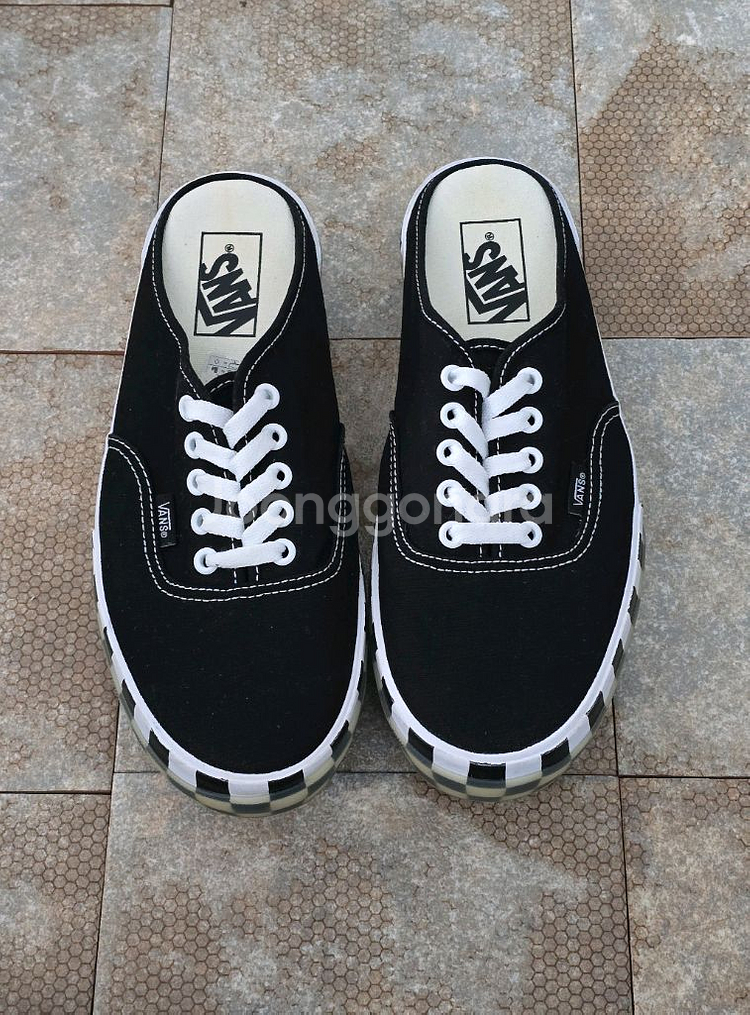 (260)반스 어센틱 뮬 스택드 체커 스니커즈--1