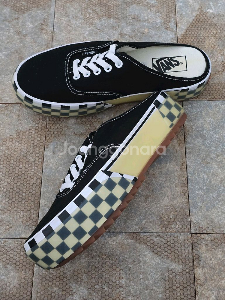 (260)반스 어센틱 뮬 스택드 체커 스니커즈--2