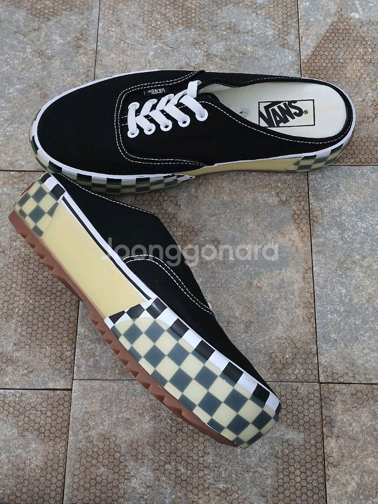 (260)반스 어센틱 뮬 스택드 체커 스니커즈--3