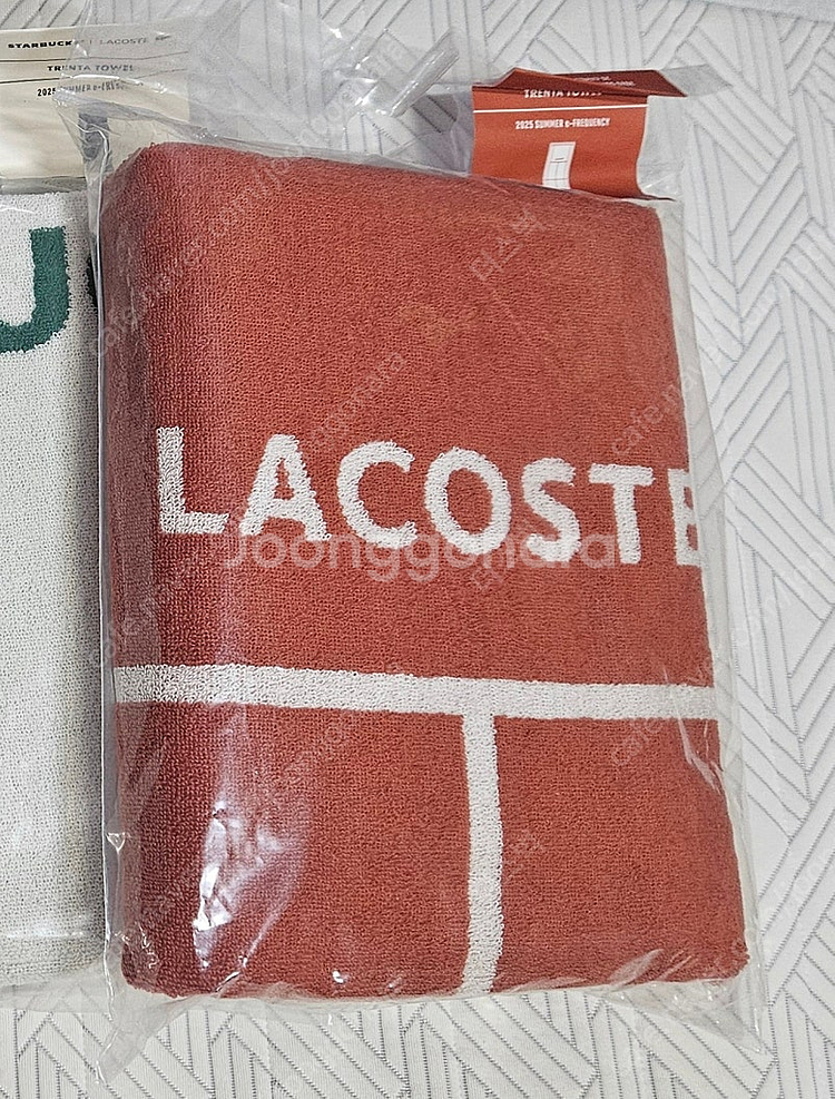 미개봉/택1]스타벅스 프리퀀시 라코스테 콜라보 트렌 타월 아이보리 그린 테라코타--4