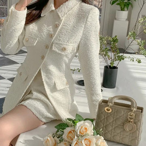 트위드 자켓 세트 투피스 세트 수입의류 하이퀄리티 치마 반바지 연말룩 파티룩 하객룩 이미지