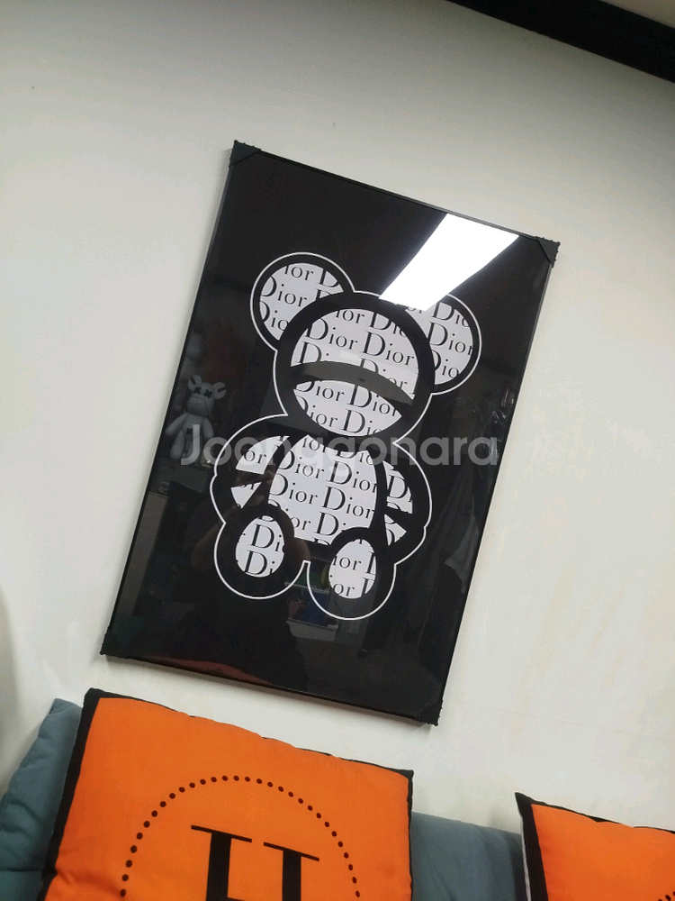 디올 베에브릭 카우스 피규어 그림액자 그림 액자 팝아트 인테리어소품 명품그림 명품액자 꽃 인테리어 유화 해바라기--1