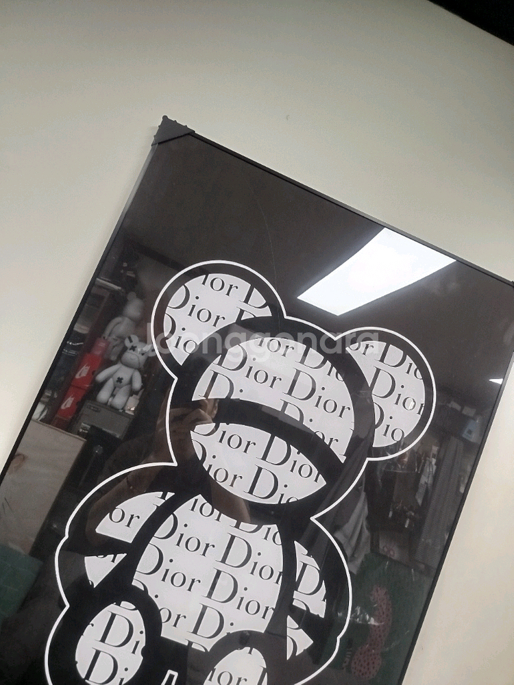 디올 베에브릭 카우스 피규어 그림액자 그림 액자 팝아트 인테리어소품 명품그림 명품액자 꽃 인테리어 유화 해바라기--2