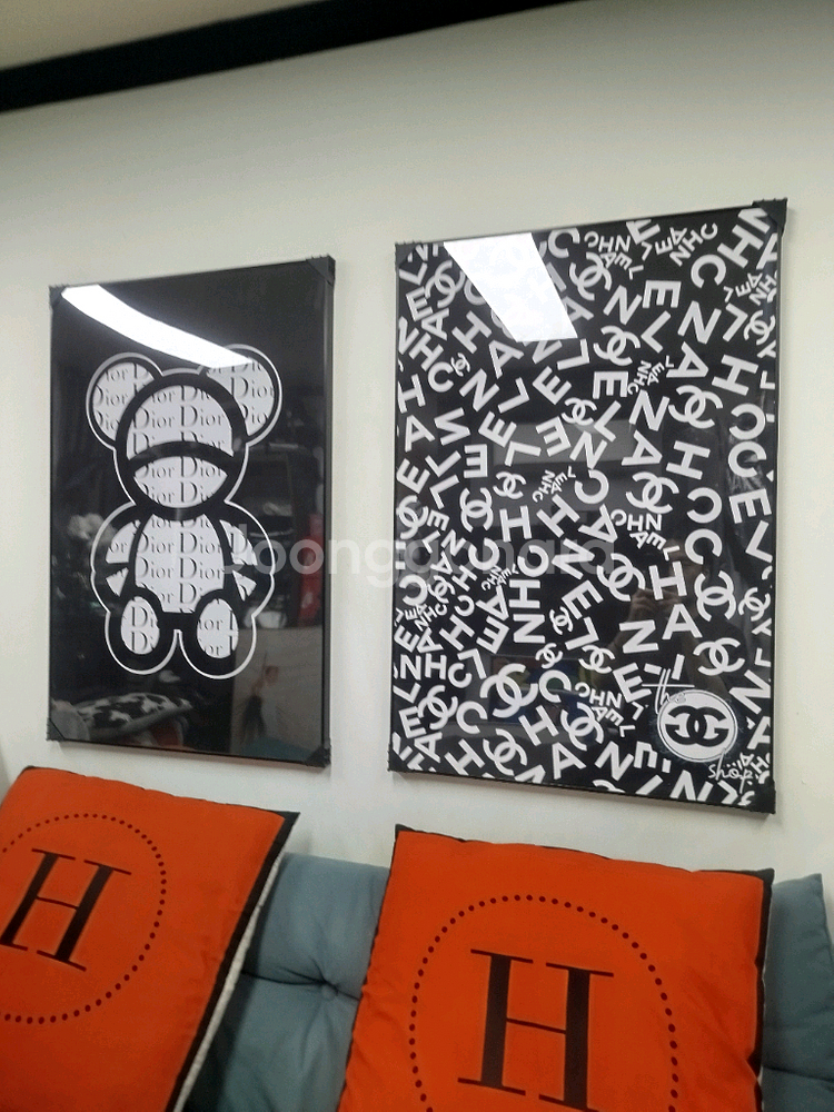 디올 베에브릭 카우스 루이비통 그림액자 그림 액자 팝아트 인테리어소품 명품그림 명품액자 꽃 인테리어 유화 해바라기--3