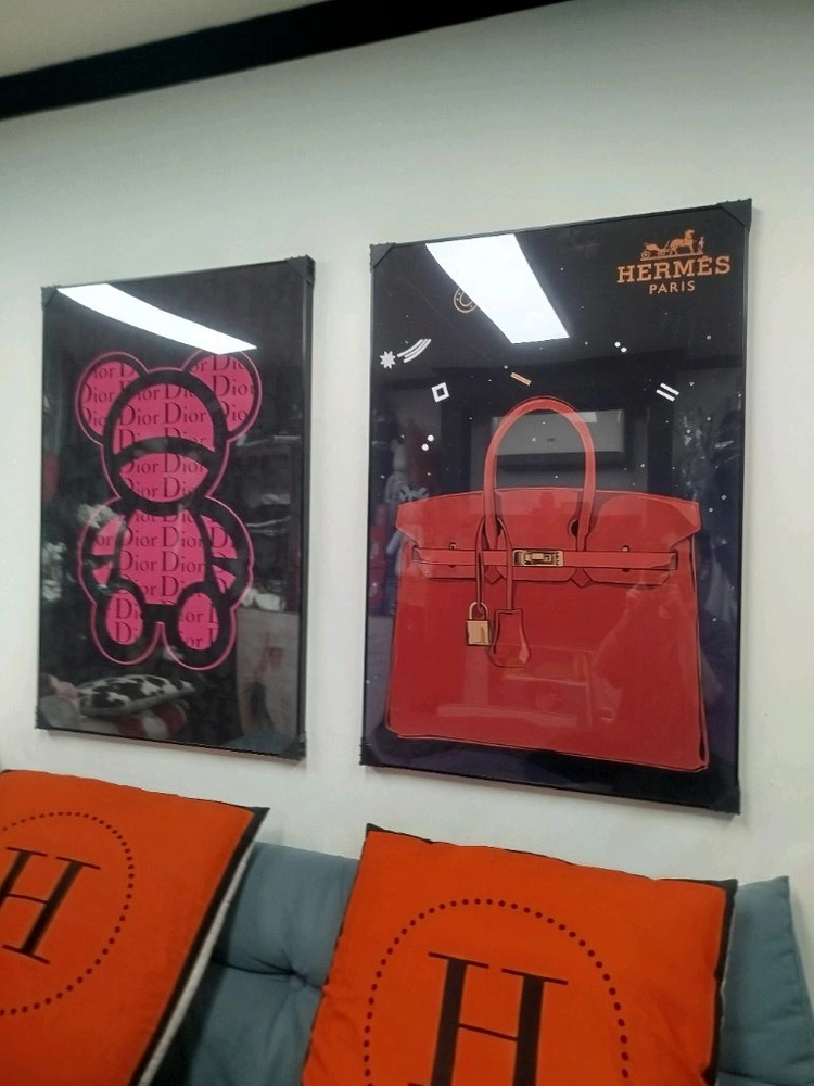 에르메스 벌킨백 캘리백 가방 그림액자 그림 액자 팝아트 인테리어소품 명품그림 명품액자 꽃 인테리어 유화 에르메스가방 이미지