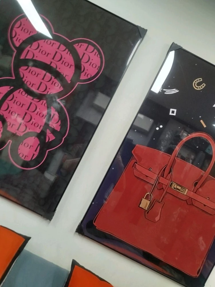 디올 베에브릭 카우스 에르메스 백 가방 그림액자 그림 액자 팝아트 인테리어소품 명품그림 명품액자 꽃 인테리어 유화 이미지