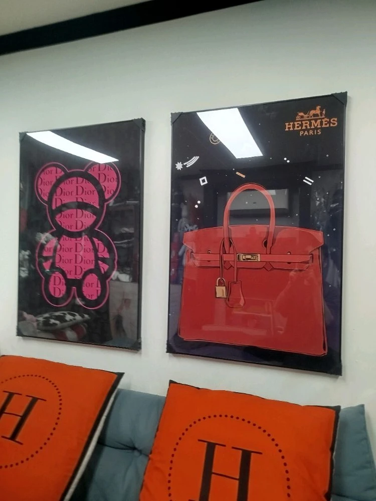 디올 베에브릭 카우스 에르메스 백 가방 그림액자 그림 액자 팝아트 인테리어소품 명품그림 명품액자 꽃 인테리어 유화 이미지
