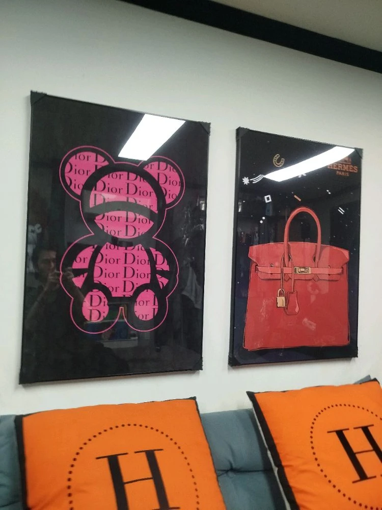 디올 베에브릭 카우스 에르메스 백 가방 그림액자 그림 액자 팝아트 인테리어소품 명품그림 명품액자 꽃 인테리어 유화 이미지