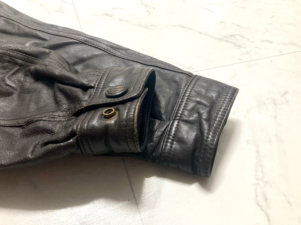 90s 양가죽 램스킨 A-2 레더 봄버 자켓 100-105 이미지