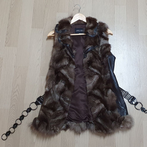 신재호 여우털 베스트 브라운 66