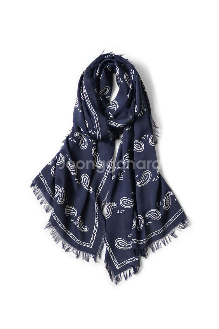 캐피탈 페이즐리 패턴 스카프--1