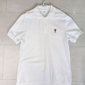 아미 AMI 하트 로고 반팔 카라티 L 100 BFHJ207 760