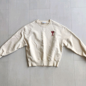 아미 빅 하트 로고 오버사이즈 맨투맨 오프 화이트 XL