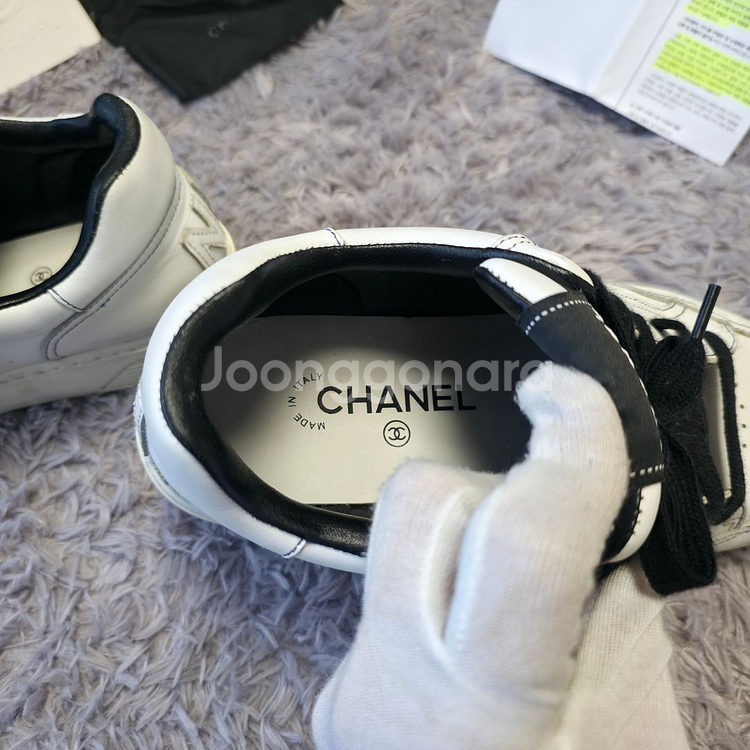 {CLOSET}[37][풀구성+인보이스]샤넬 테니스 백로고 스니커즈(인보이스보유)--7