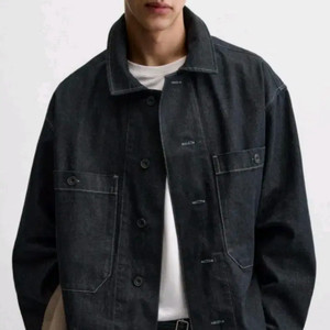 M) 자라 생지 진청 셔츠형 자켓 포켓데님 오버셔츠 1820 313