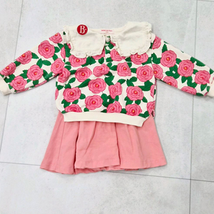 [베베드피노] 플라워 베이비 러플 카라 원피스, 100, 7호