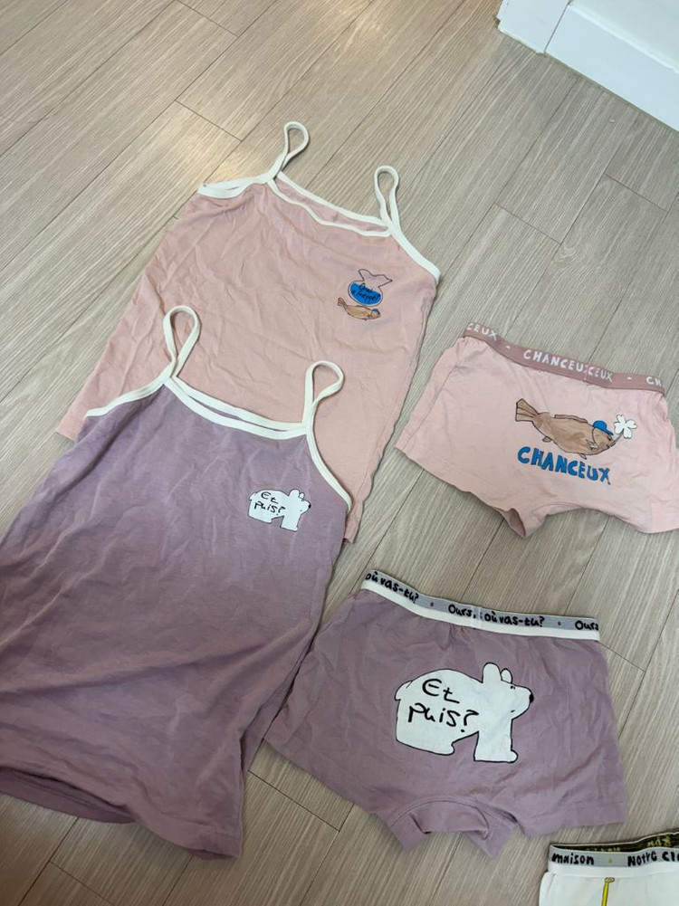 (세탁만 해둔 새제품)리미떼두두 여아 드로즈 팬티 6장+끈나시2장 일괄(7세~8세)--1