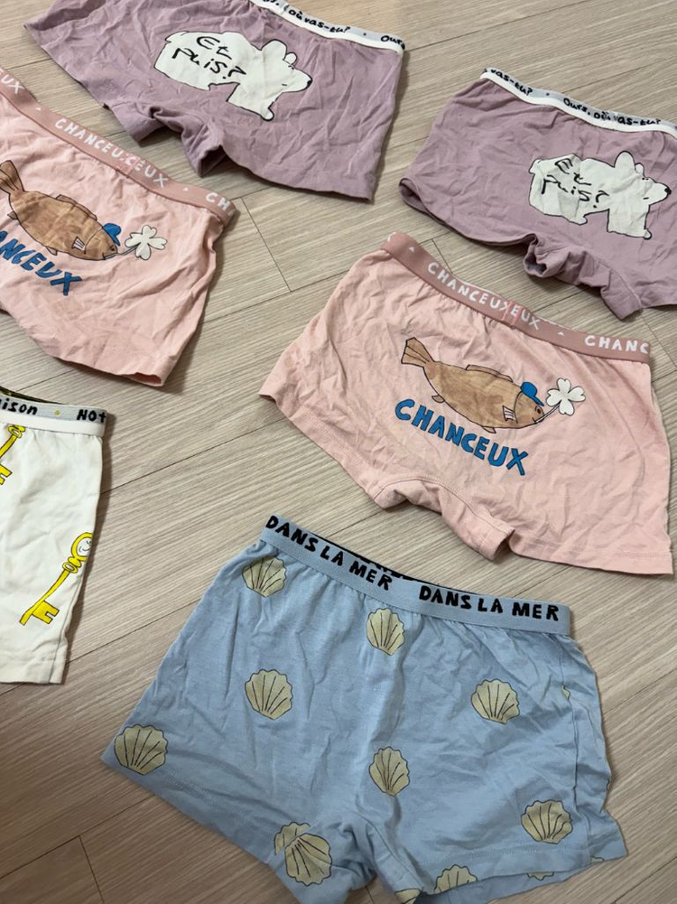 (세탁만 해둔 새제품)리미떼두두 여아 드로즈 팬티 6장+끈나시2장 일괄(7세~8세)--2