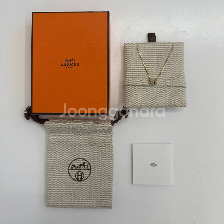 [리오브전포점] 에르메스 팝아슈 목걸이 미니 로즈 골드 & 마롱 글라세--0