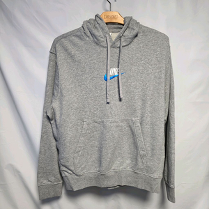 [XL] 나이키 블루스우시 센터로고 후드티셔츠, 멜란지그레이 #AH