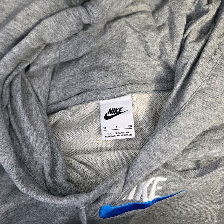 [XL] 나이키 블루스우시 센터로고 후드티셔츠, 멜란지그레이 #AH--4