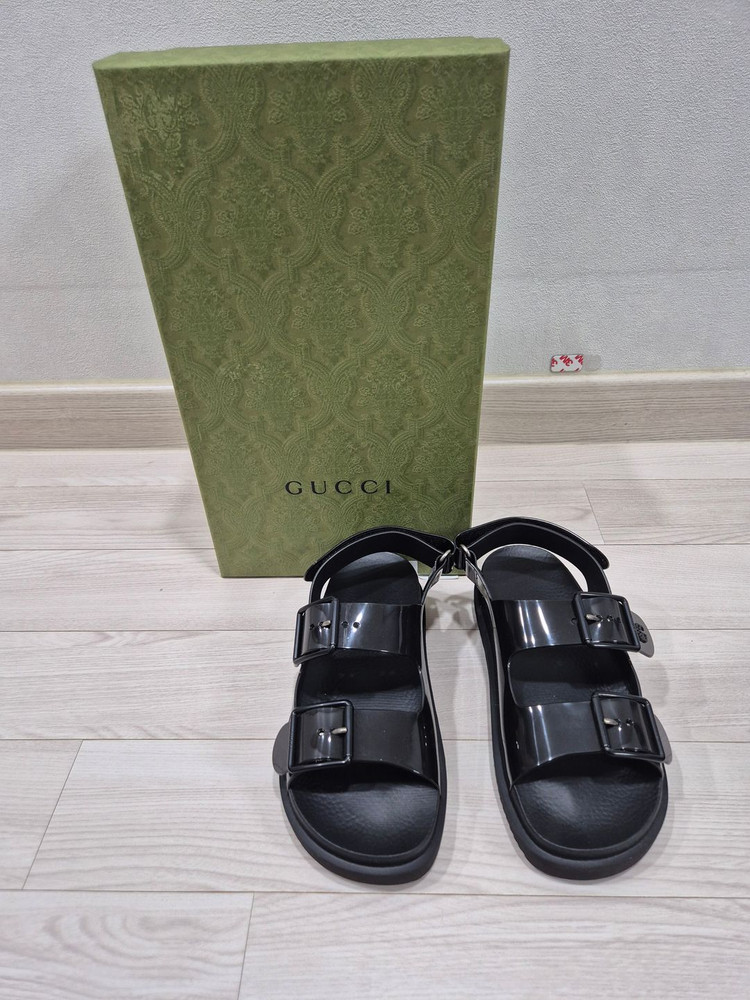 (새상품)구찌 여성 미니 더블 G 샌들 블랙 36(230)--3
