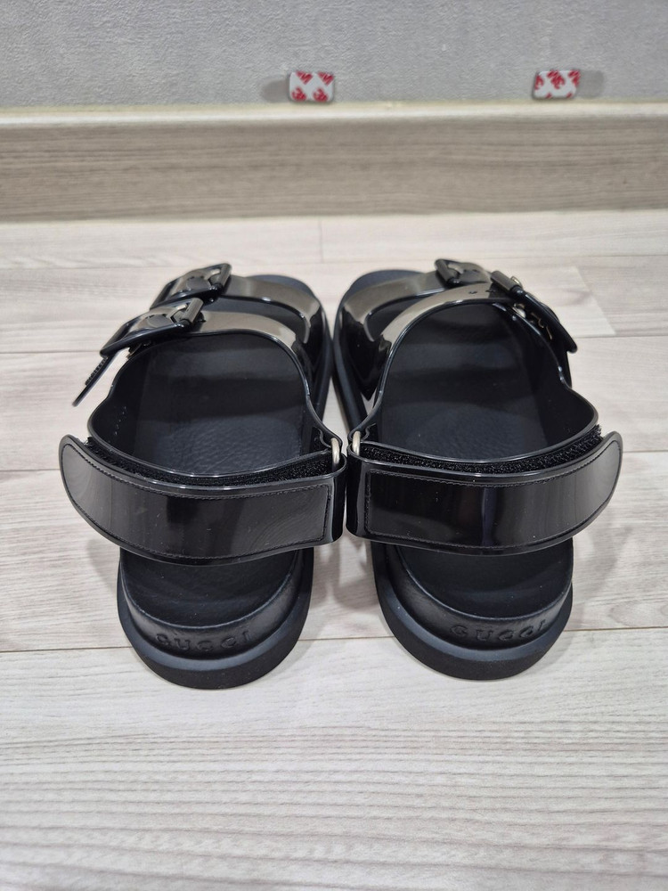 (새상품)구찌 여성 미니 더블 G 샌들 블랙 36(230)--6