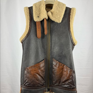 폴로 랄프로렌 양털 여성 가죽 베스트 무스탕 S 이미지