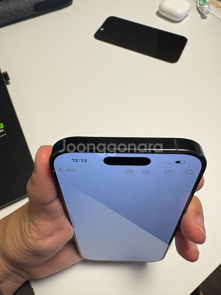 아이폰 16 프로 512GB 블랙 배터리 성능 92% S급 풀박--5