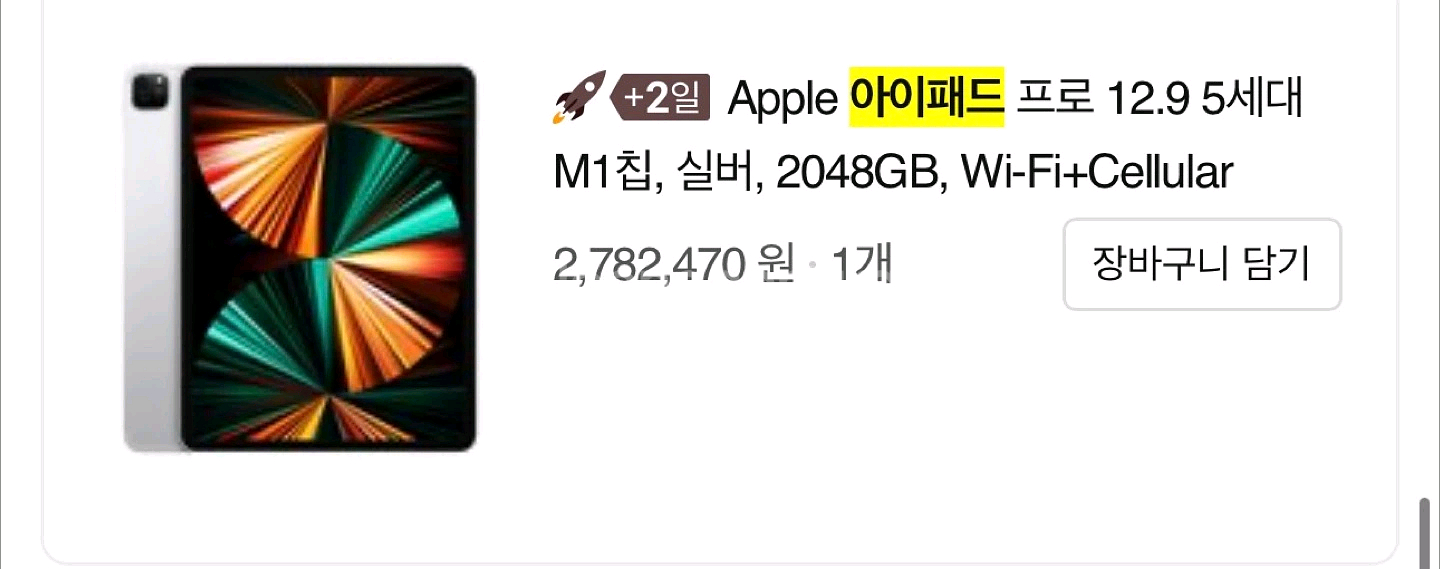 아이패드 프로 5세대 12.9인치 실버 2TB 셀룰러+wifi 최고사양 + 정품 스마트폴리오 S급 130만--8