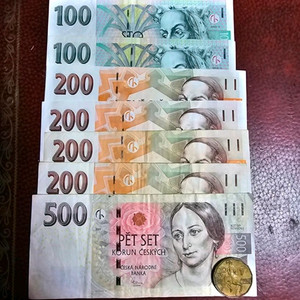 체코돈. 코루나. 외국 지폐 세트