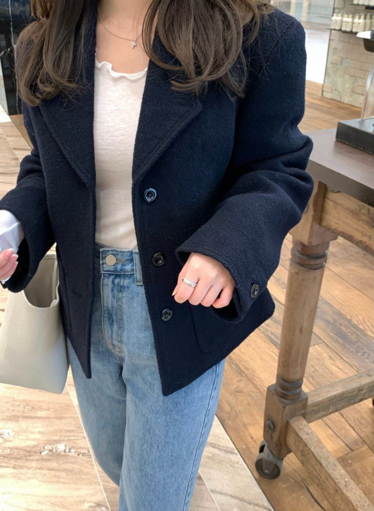 리에뜨 도매택 베티 울 자켓 네이비 새상품--1