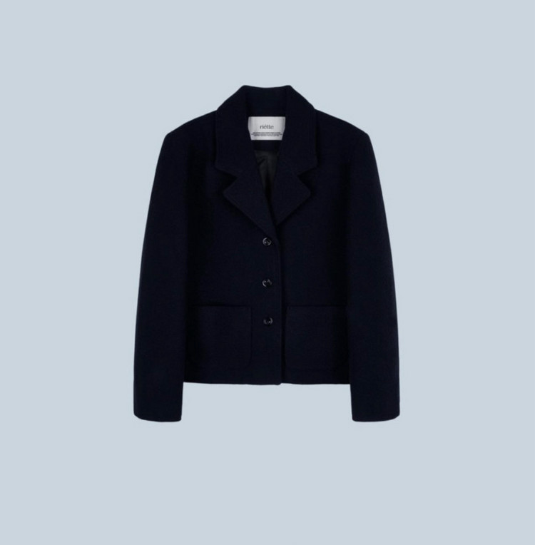 리에뜨 도매택 베티 울 자켓 네이비 새상품--4