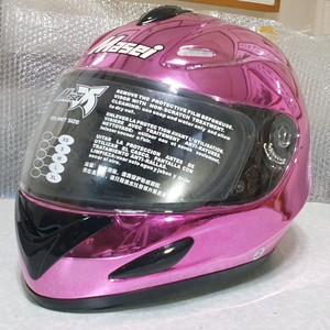 (미사용) Masei 마세이 802 크롬 풀페이스 헬멧(핑크 풀크롬)