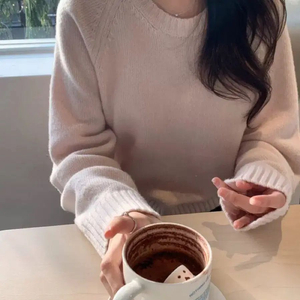 나흐트 소프 라운드 니트 핑크