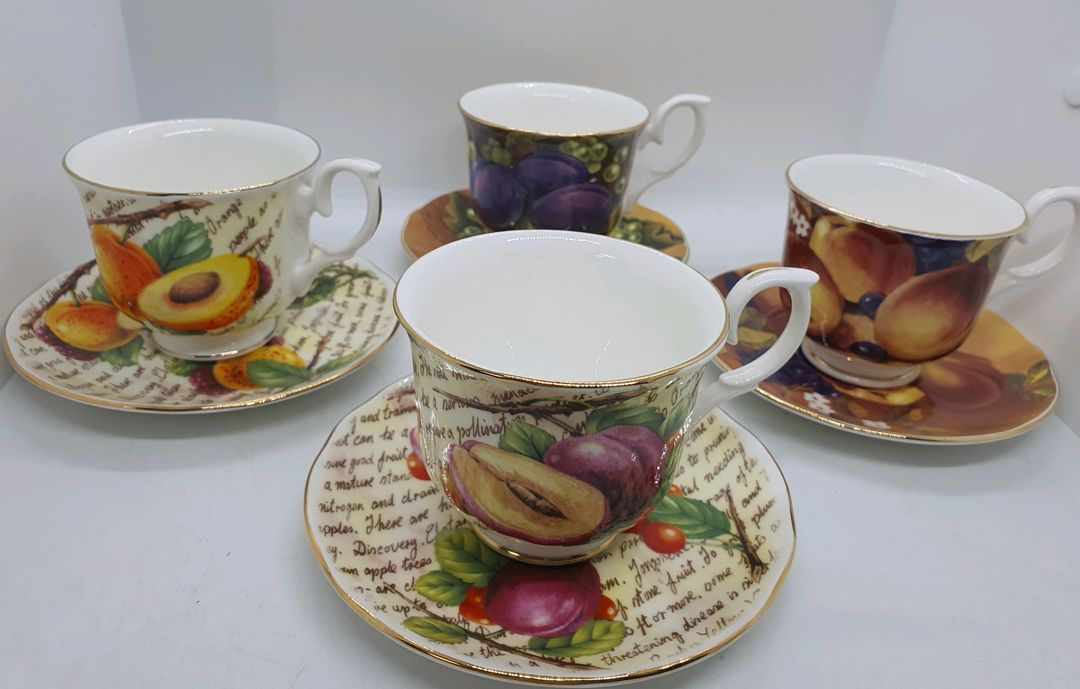 영국 노빌타 오차드찻잔 2조값 (새상품)--1