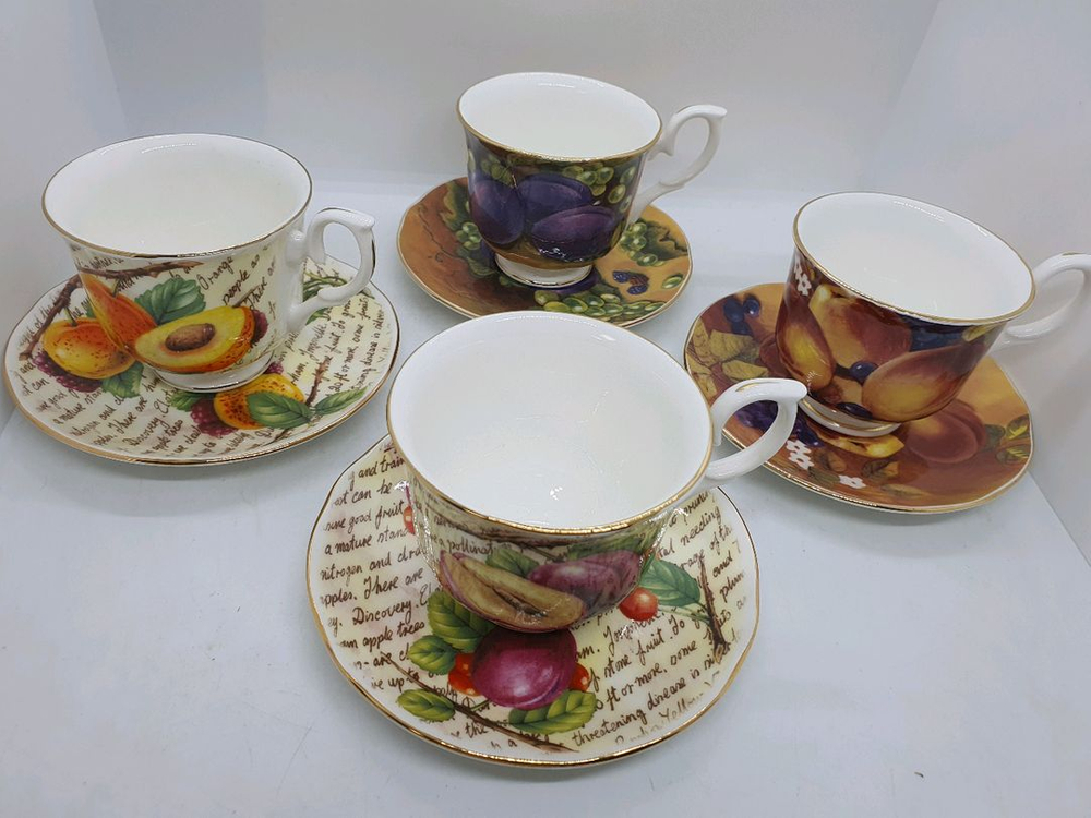 영국 노빌타 오차드찻잔 2조값 (새상품)--2