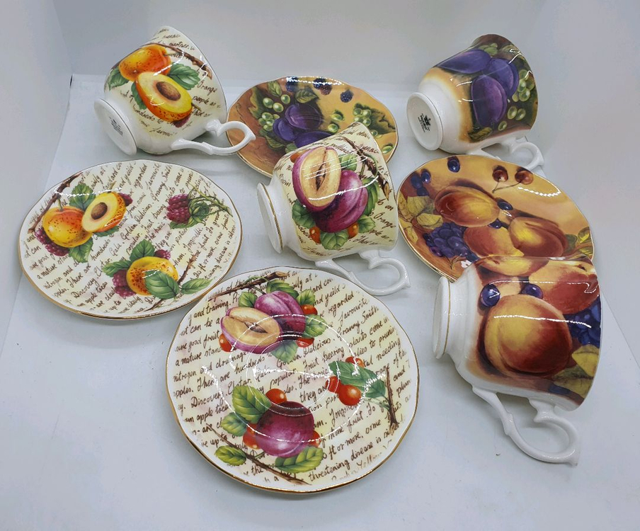 영국 노빌타 오차드찻잔 2조값 (새상품)--4