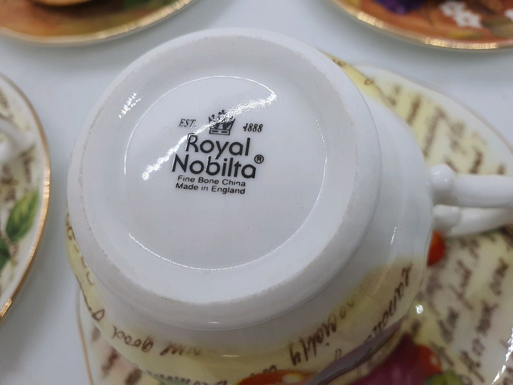 영국 노빌타 오차드찻잔 2조값 (새상품)--6