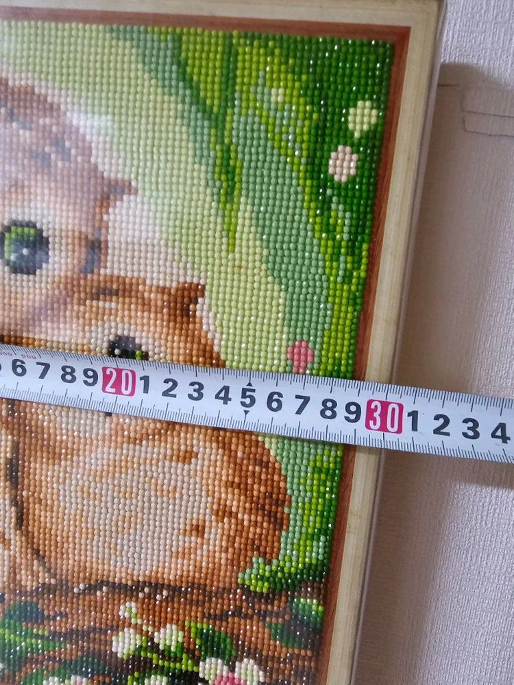 부엉이 캔버스 보석십자수 완성품 30x30cm 이미지
