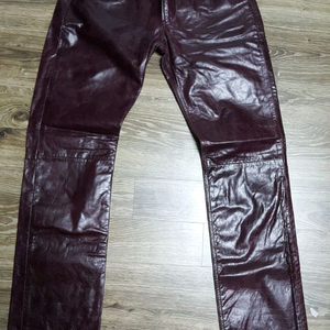 천연 가죽 바지 27~29 -와인-