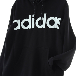 (XL) 아디다스 후드티셔츠 블랙 빅로고 기모