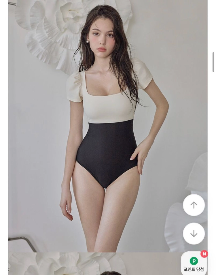 비키니밴더 베르니 퍼프 스퀘어넥 모노키니 M 이미지