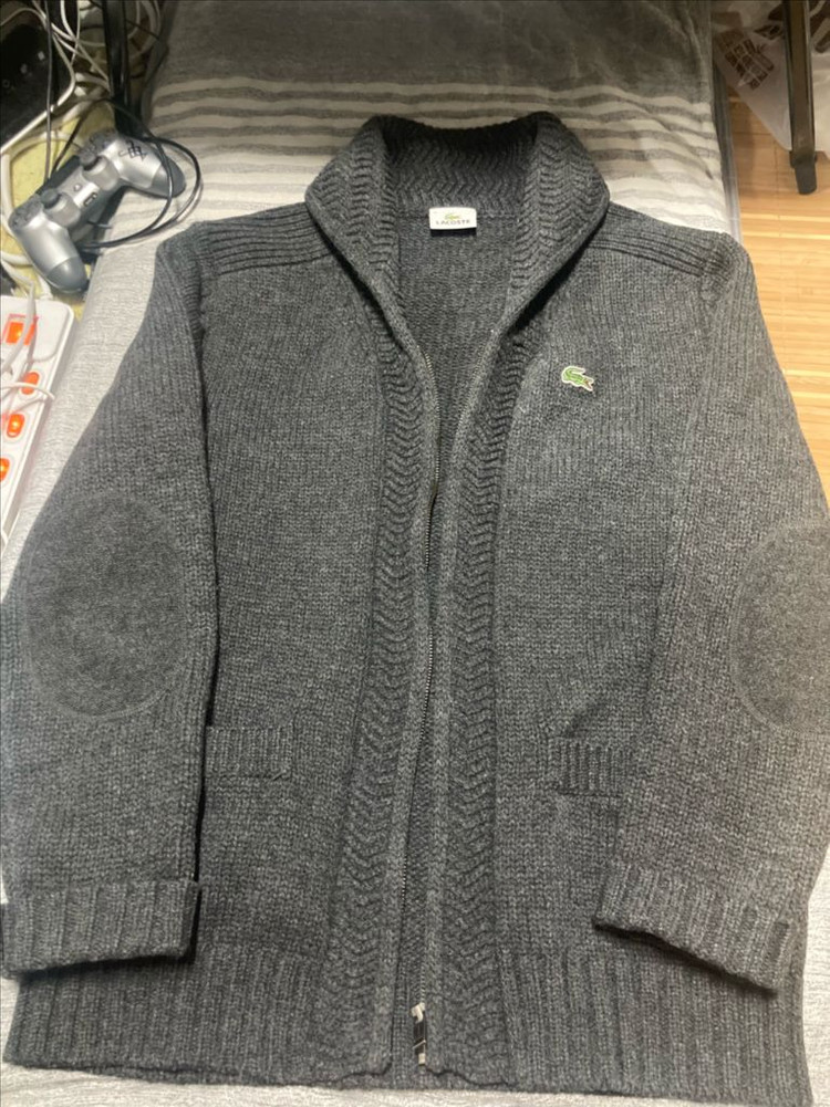 라코스테 숄카라 니트가디건 100사이즈 팝니다--1