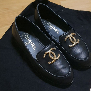 샤넬 블랙 까멜리아 로퍼 34 1/2 사이즈