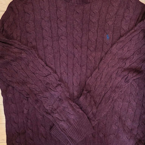 [XXL] 폴로 케이블 꽈배기 버건디 자주색 니트 신형