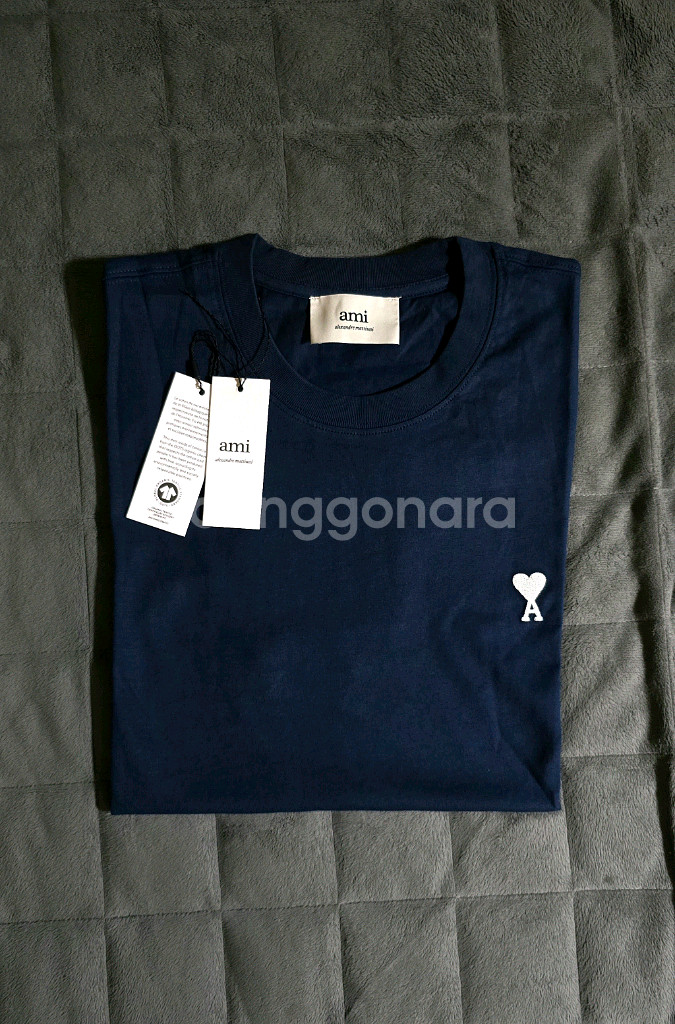 25ss 아미 오가닉 코튼 반팔 티셔츠 반팔티 네이비 XL사이즈(국내103~105)--1