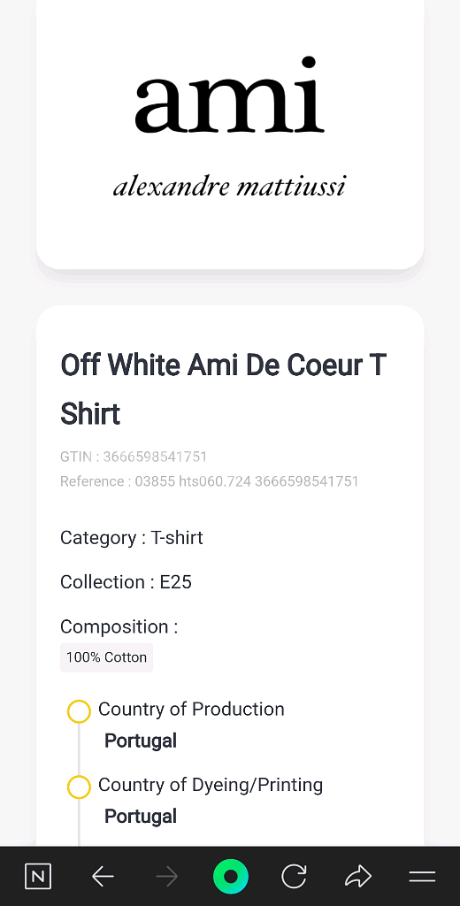 25ss 아미 오가닉 코튼 반팔 티셔츠 반팔티 네이비 XL사이즈(국내103~105)--5