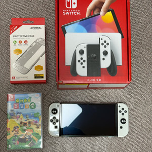 닌텐도 스위치 oled 화이트 풀박스 모여봐요 동물의 숲 칩