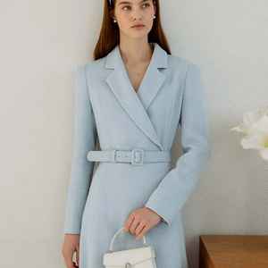 브라이드앤유 모니카 monica 트위드 드레스 블루 1사이즈